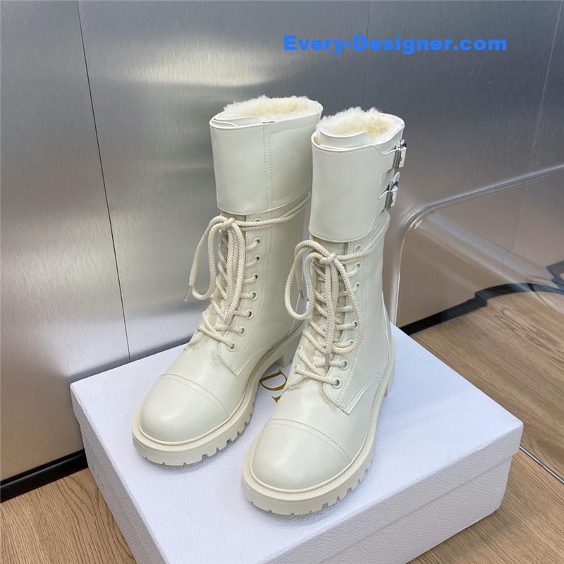 D10r belt buckle low heel round toe lace up knight boots