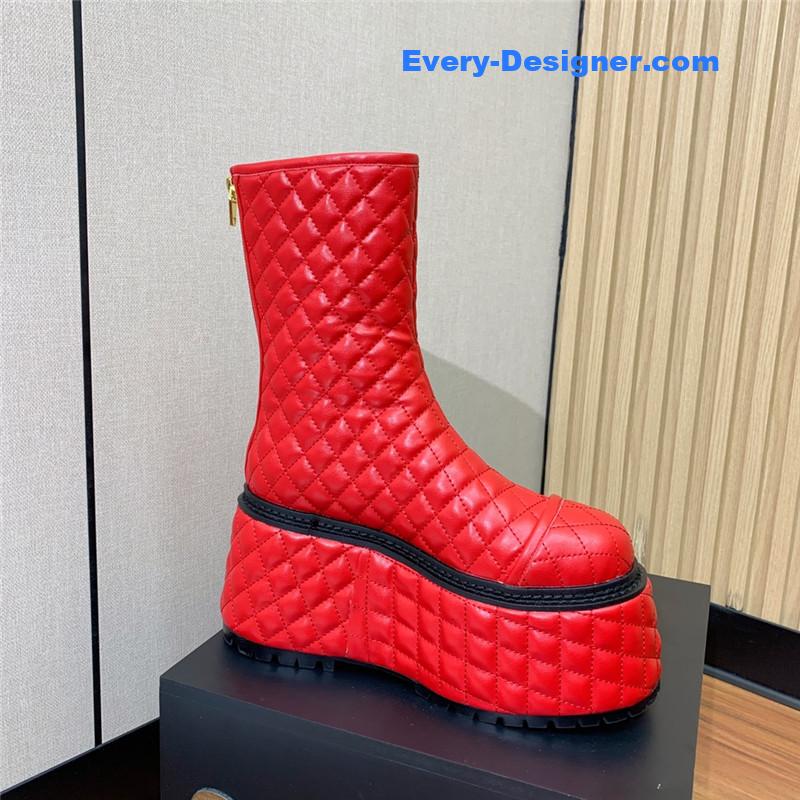 Balmain electro-embroidered leather platform boots