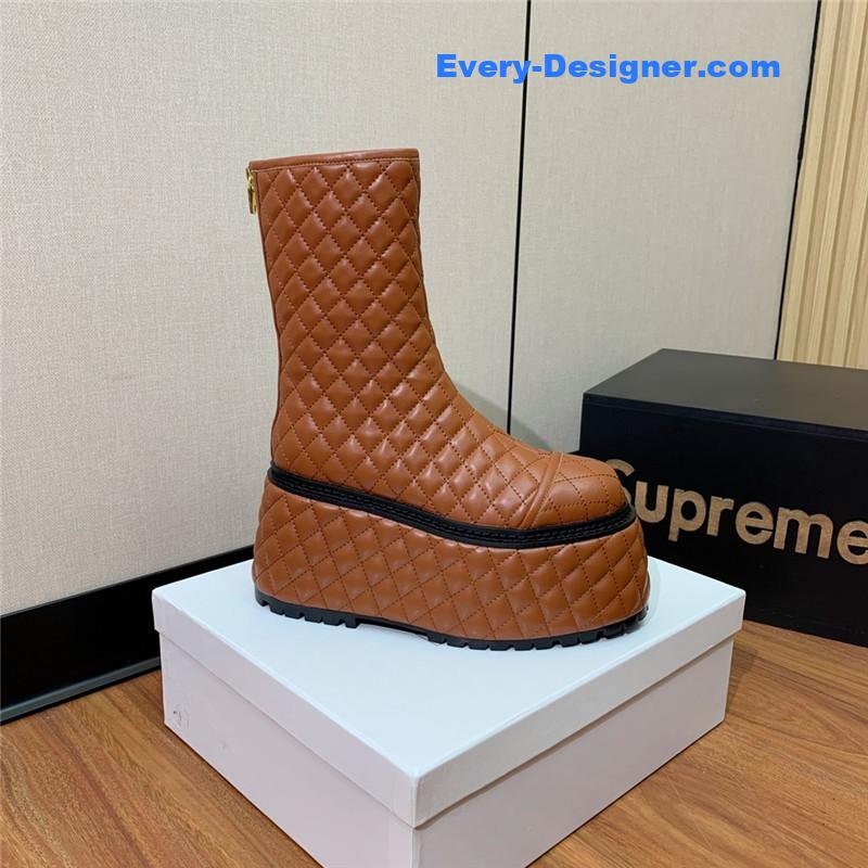 Balmain electro-embroidered leather platform boots