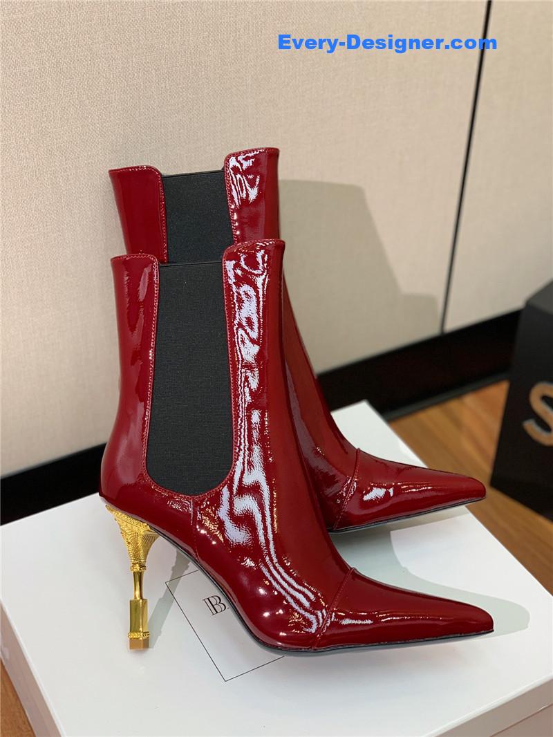 Balmain pointed toe metal heel boots