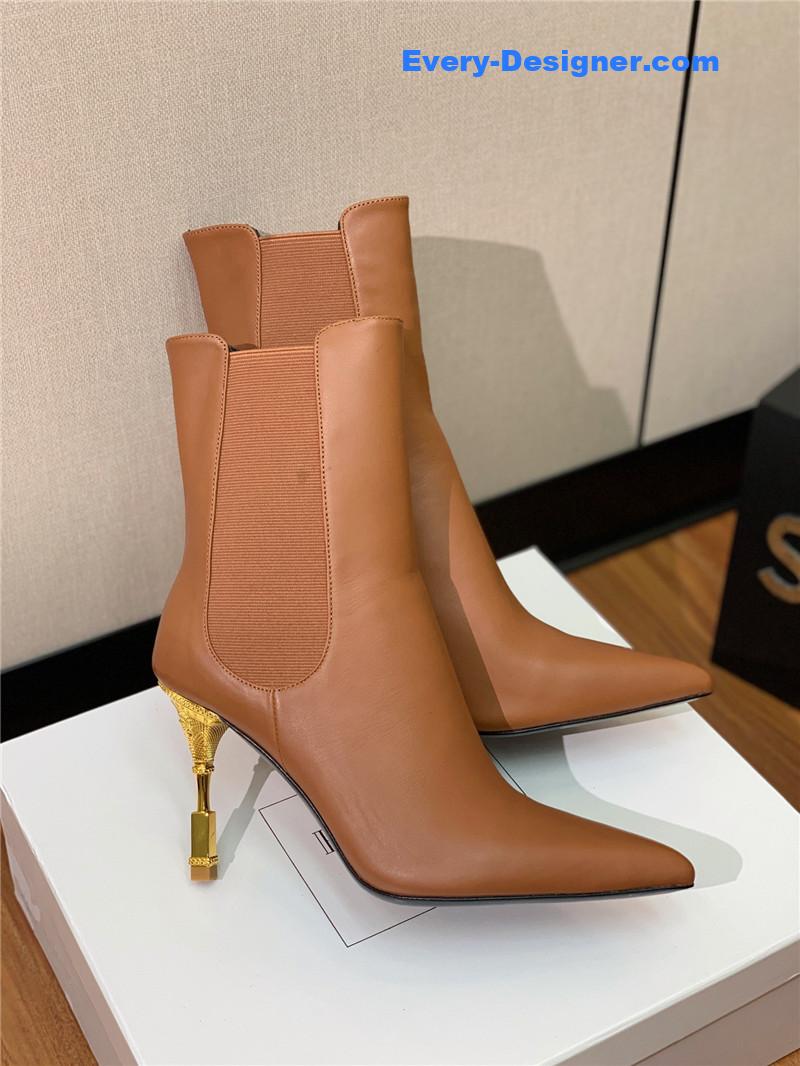 Balmain pointed toe metal heel boots