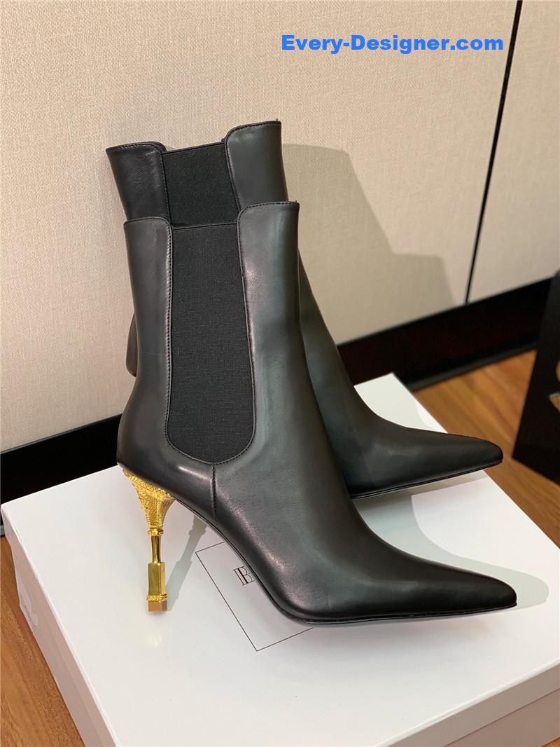 Balmain pointed toe metal heel boots