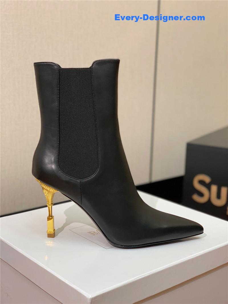 Balmain pointed toe metal heel boots