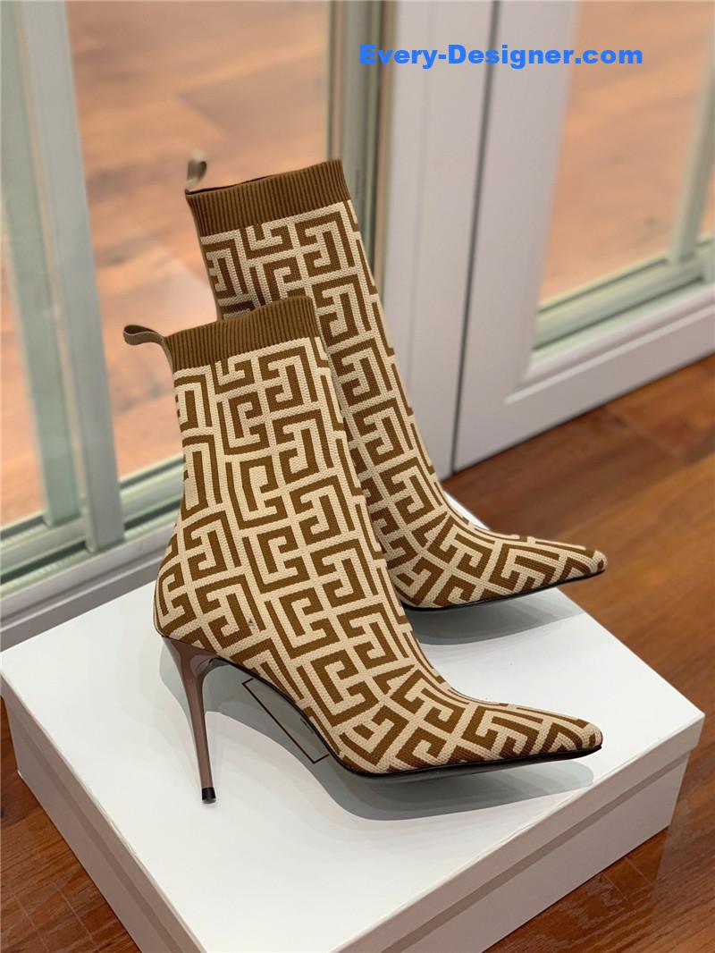 Balmain knitted stretch ankle boots