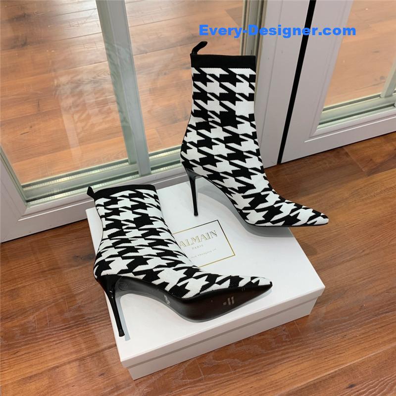 Balmain knitted stretch ankle boots