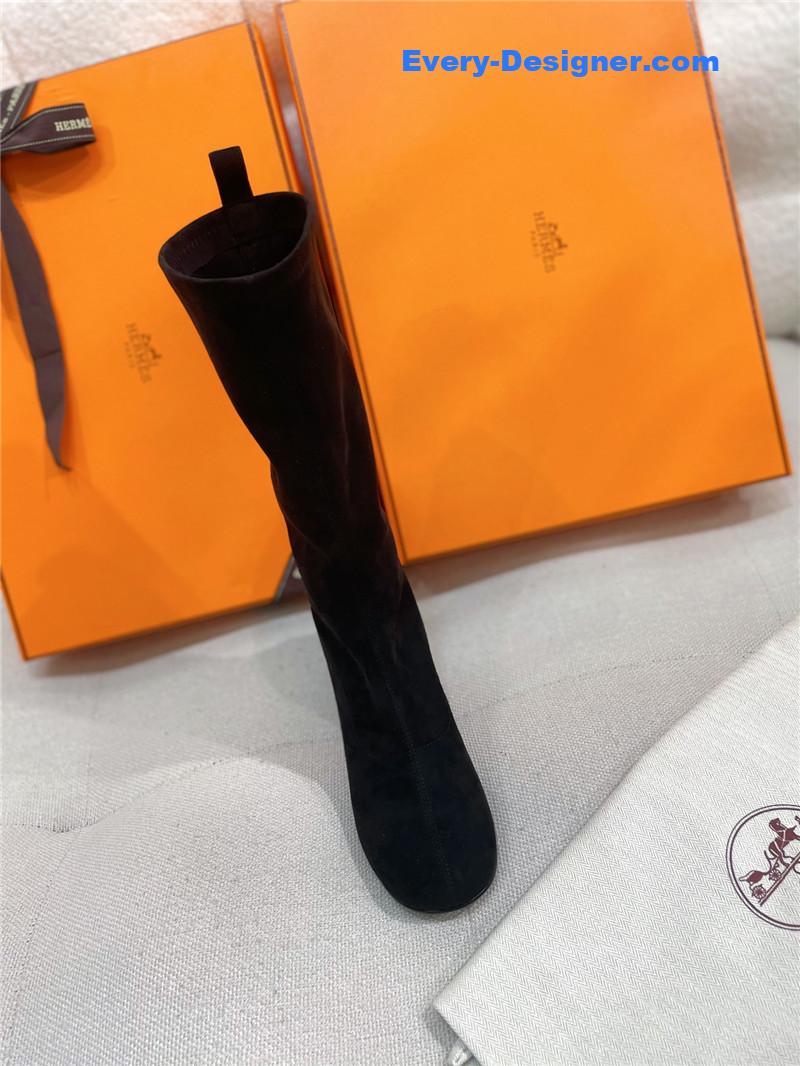 H**me5 stretch sheepskin high-heeled boots