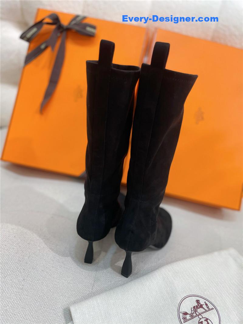 H**me5 stretch sheepskin high-heeled boots