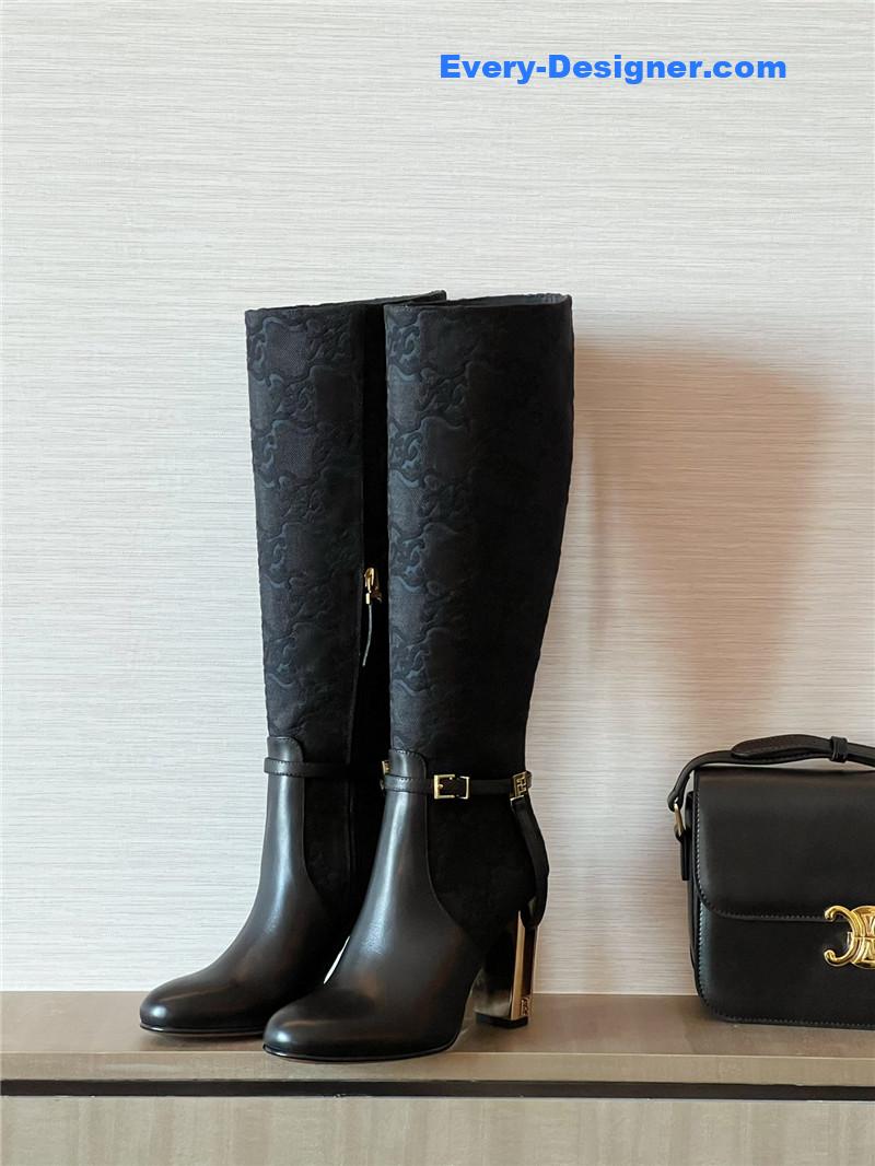 F**di autumn and winter delfina original calfskin high boots
