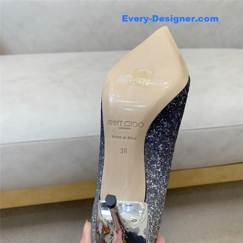J1m*y Ch00 gradient stitching series high heels