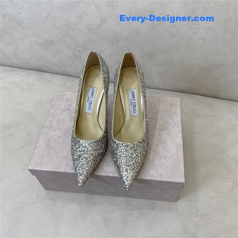 J1m*y Ch00 gradient stitching series high heels