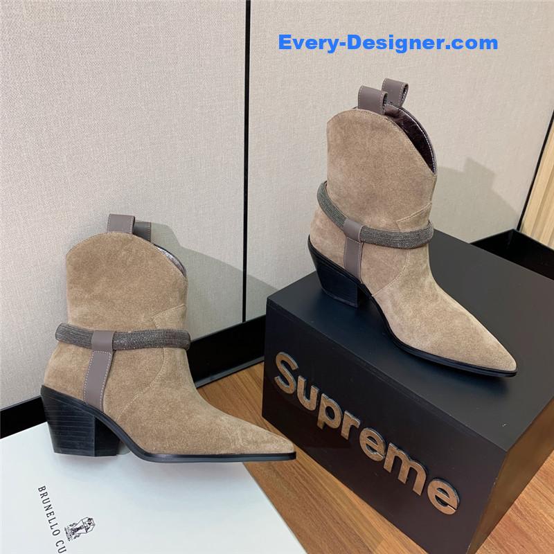 runello cinelli chunky heel boots