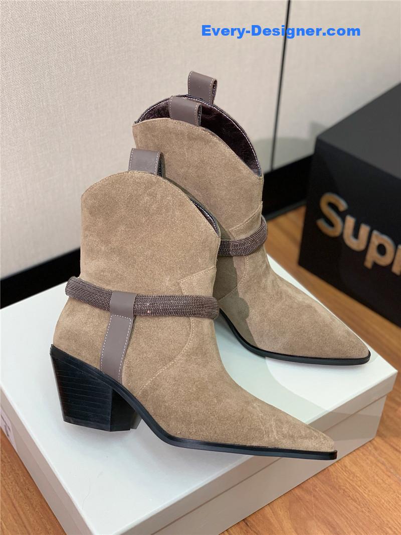runello cinelli chunky heel boots