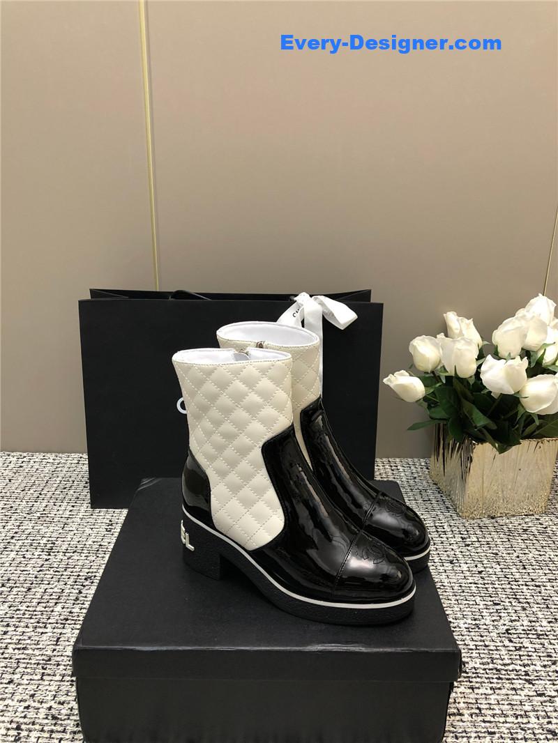 CC Xiaoxiang round toe thick heel short boots