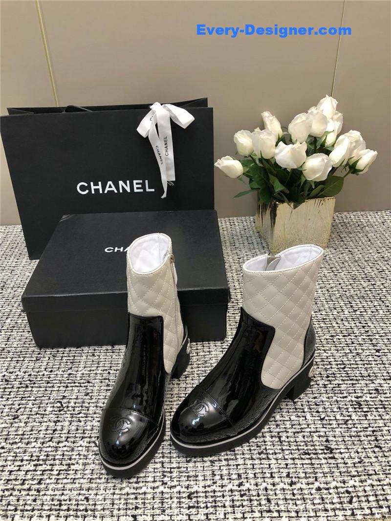 CC Xiaoxiang round toe thick heel short boots