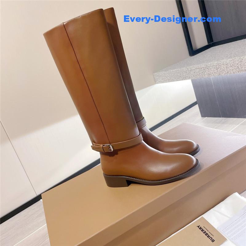 Bv*b*rry brown ankle strap long boots