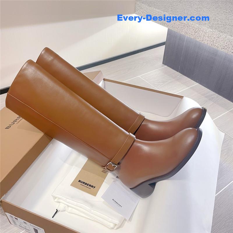 Bv*b*rry brown ankle strap long boots