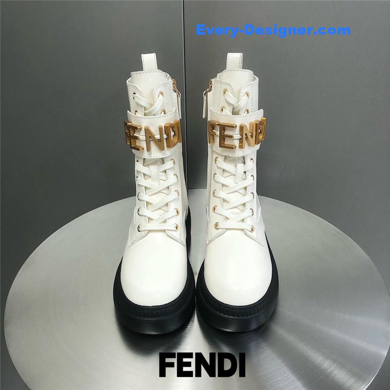 F**di metal logo martin boots short boots