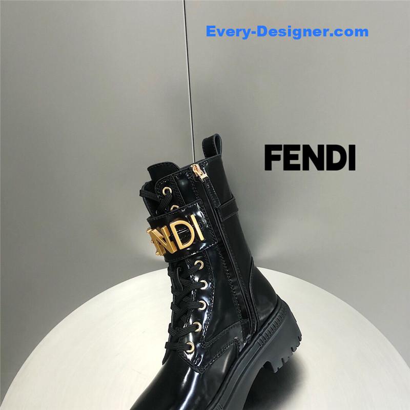 F**di metal logo martin boots short boots