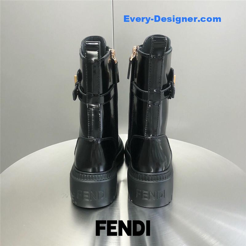 F**di metal logo martin boots short boots