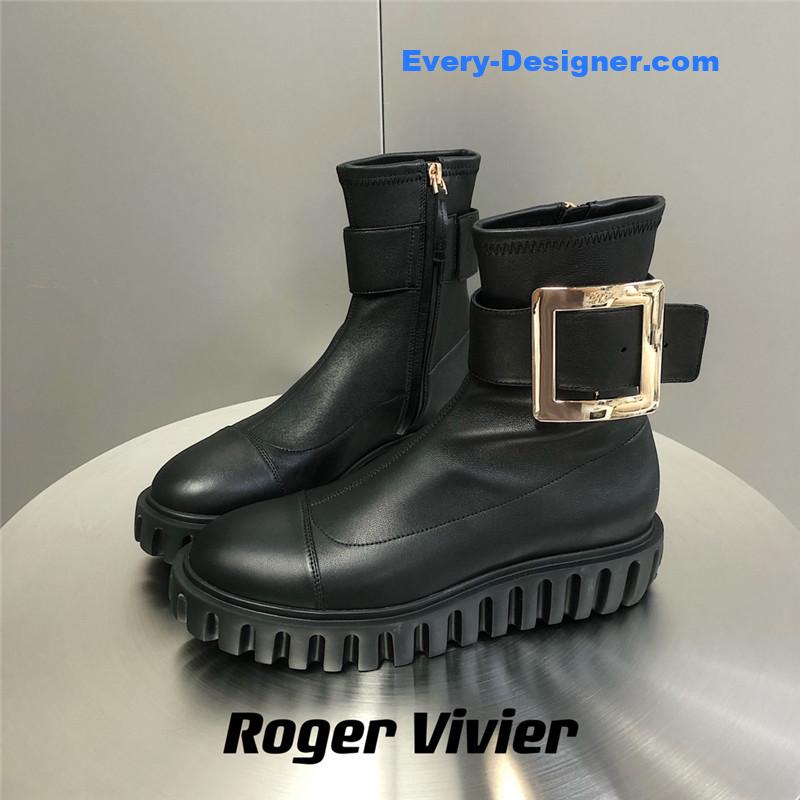 Roger vivor thick-soled stretch ankle boots