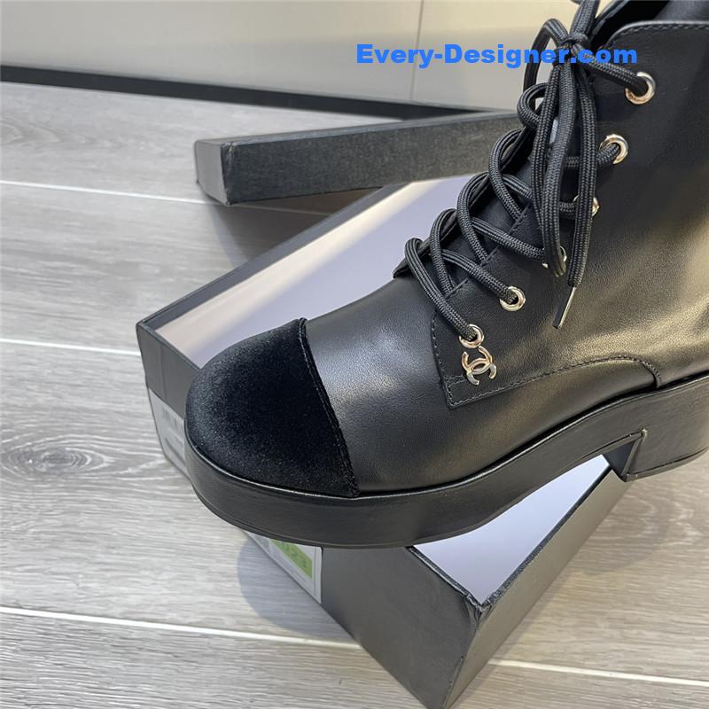 CC new double C color matching ankle boots for women