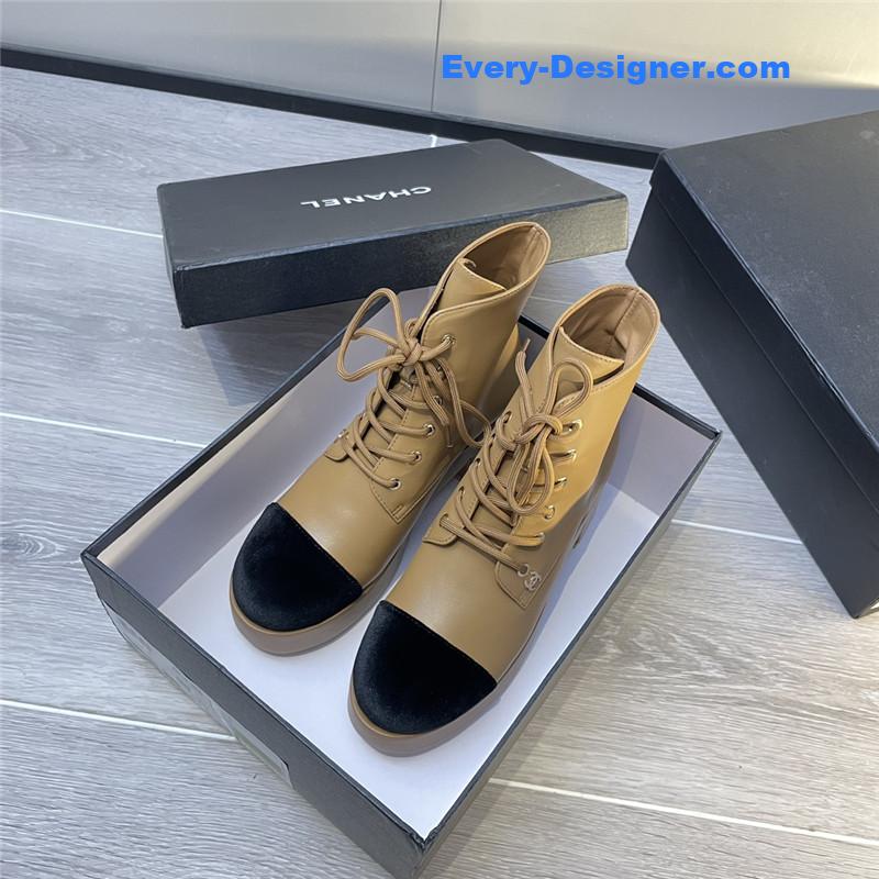CC new double C color matching ankle boots for women