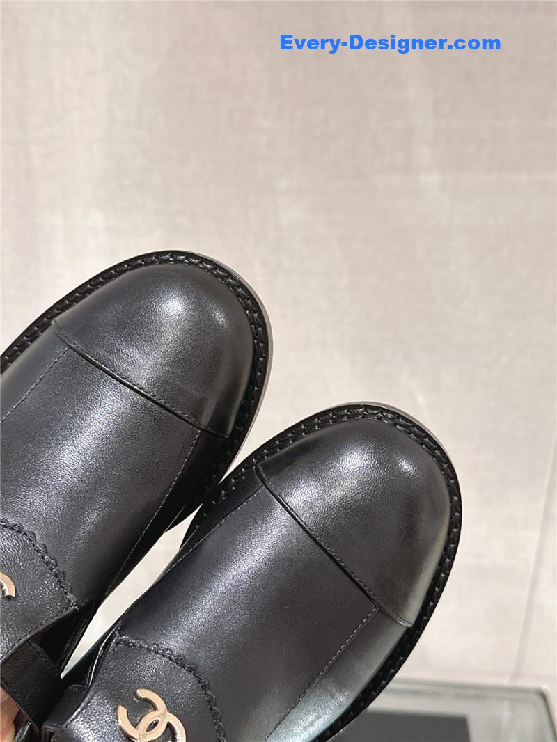 CC half slippers thick heel toe mules