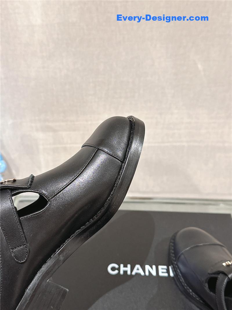 CC half slippers thick heel toe mules