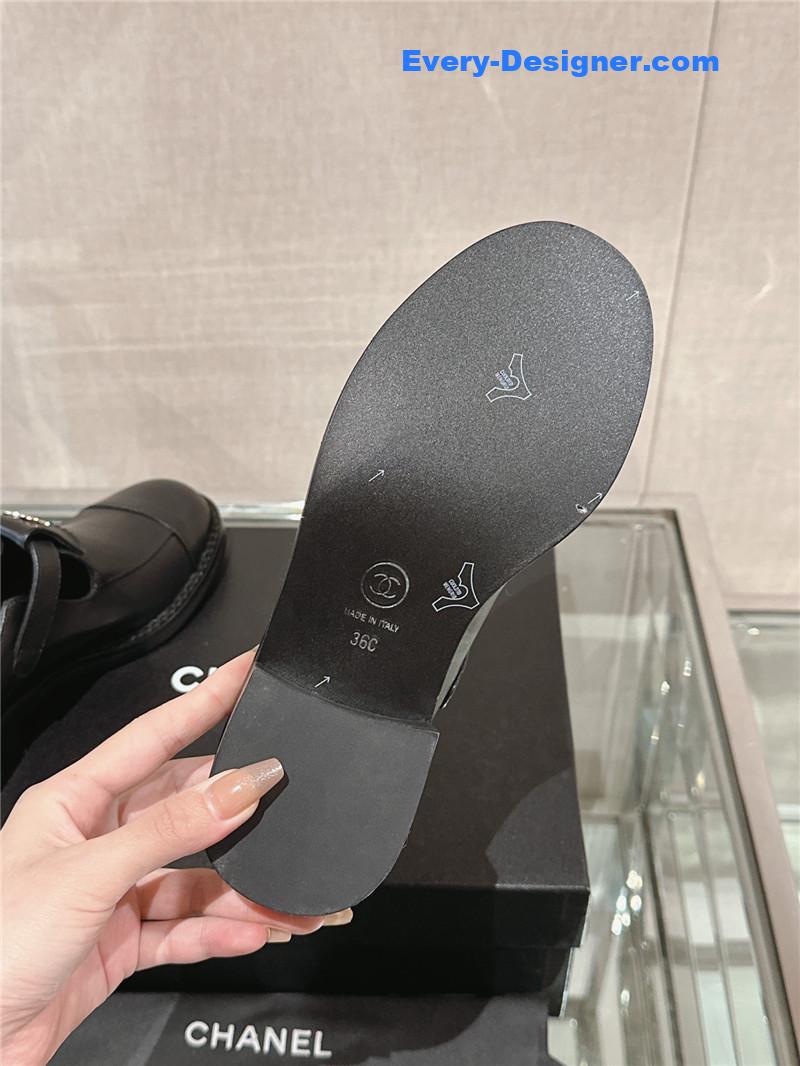 CC half slippers thick heel toe mules
