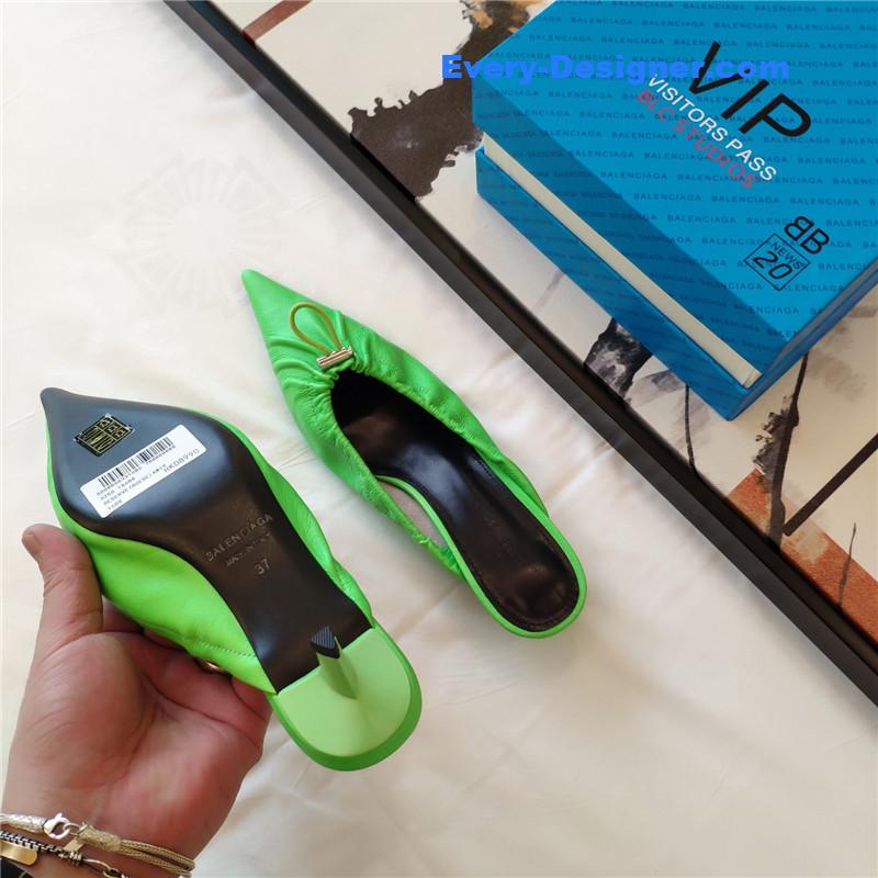 Ba1en*iaga’s new knife-heel kitten-heel elastic cuffed shoes