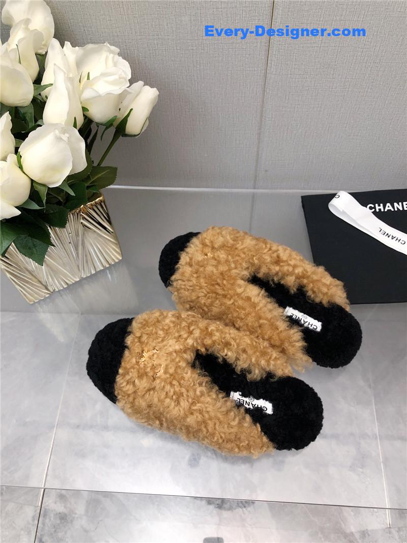 CC furry slippers