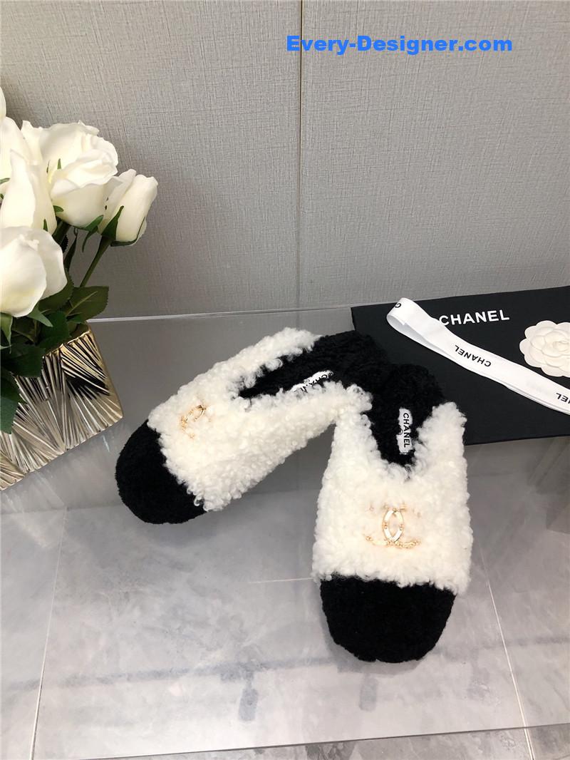 CC furry slippers