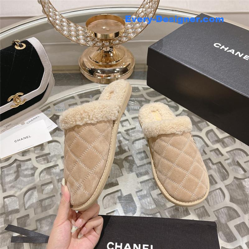 CC classic color block fur flip flops