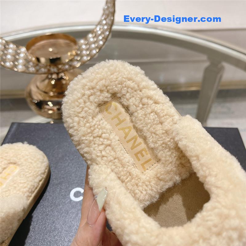 CC classic color block fur flip flops