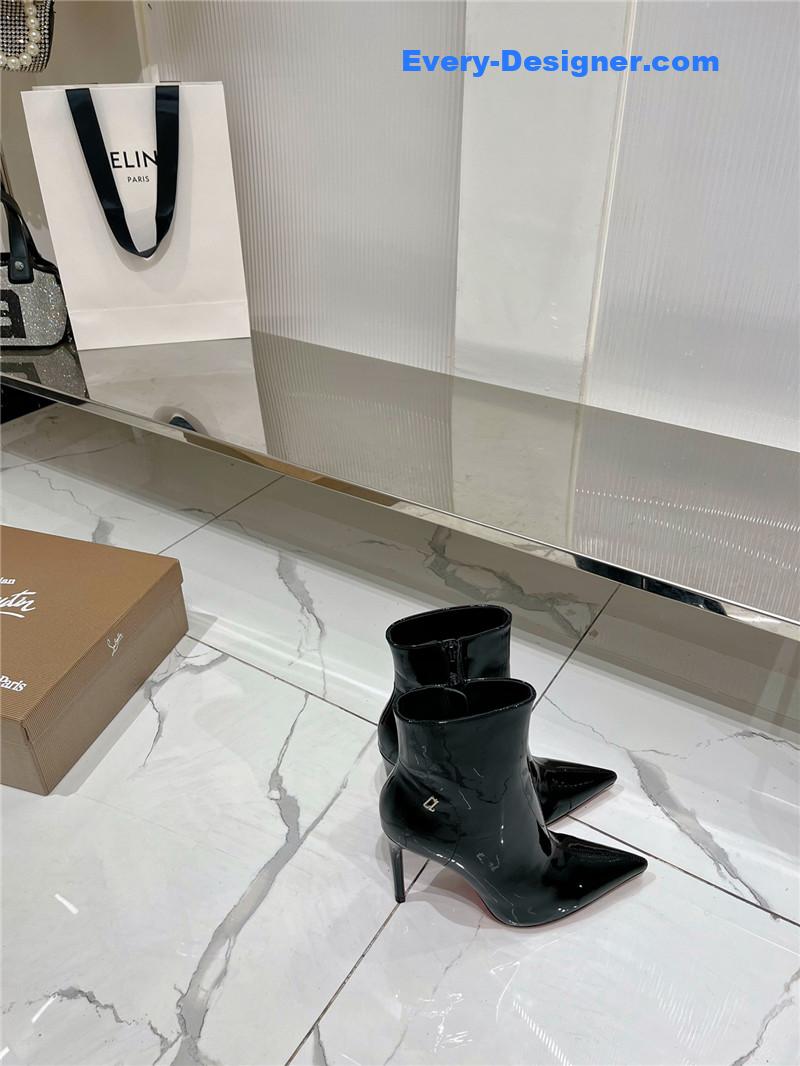 Chr1st1an louboutin high-heeled leather short boots