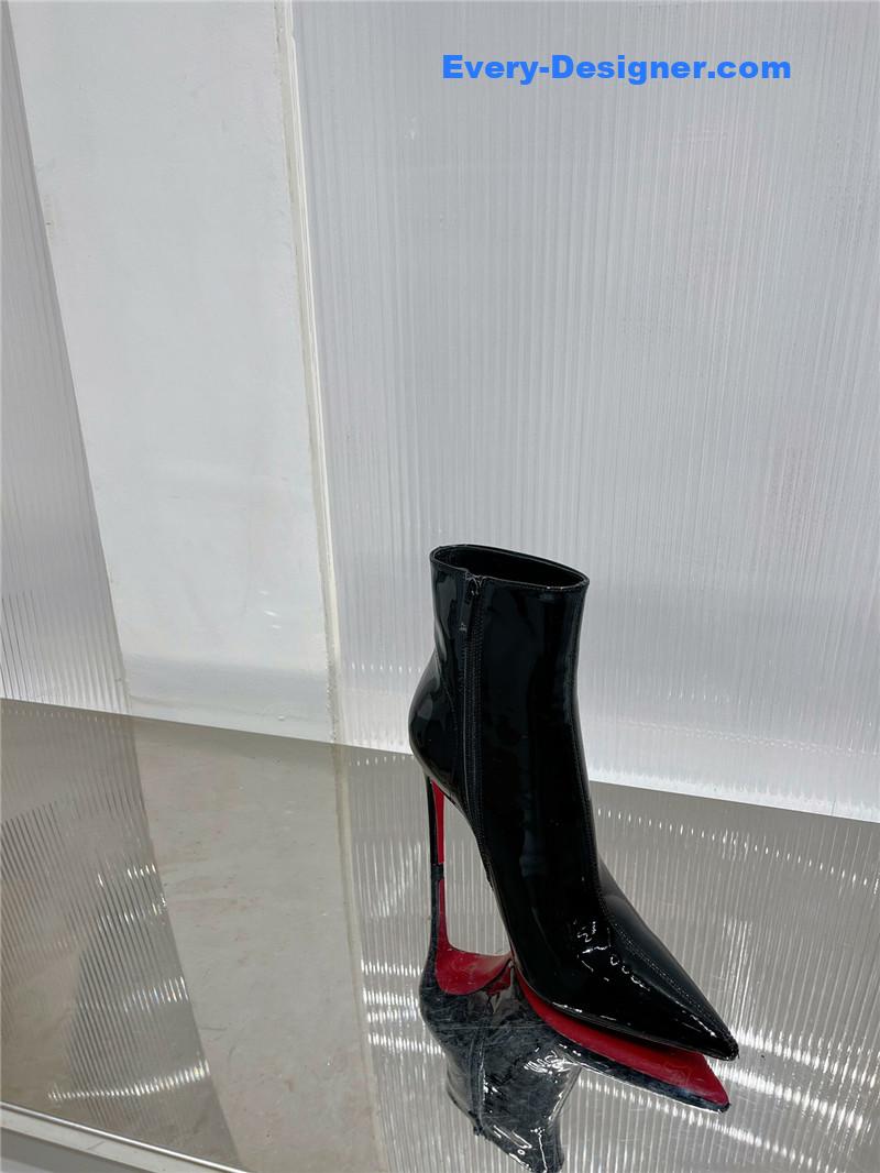 Chr1st1an louboutin high-heeled leather short boots