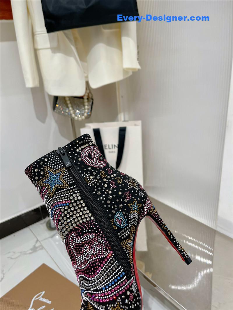 Chr1st1an louboutin high-heeled leather short boots
