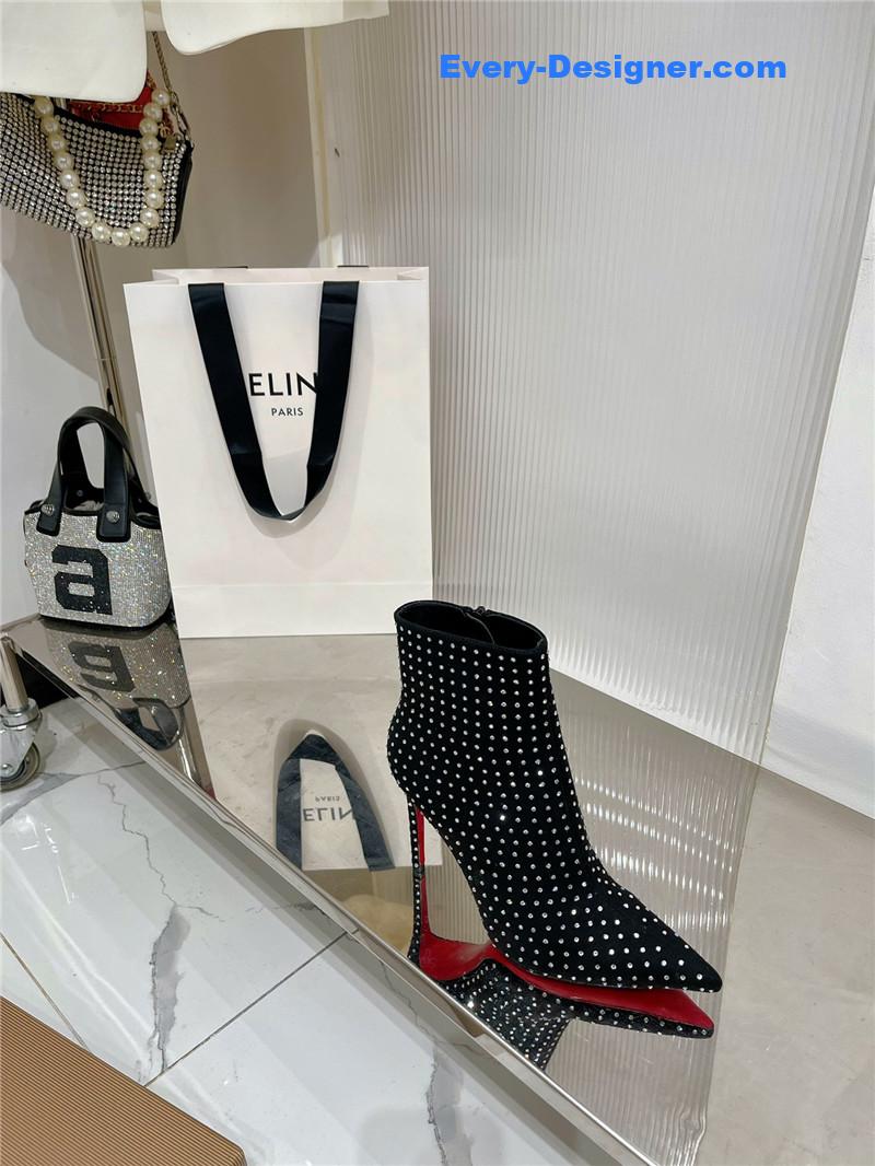 Chr1st1an louboutin high-heeled leather short boots