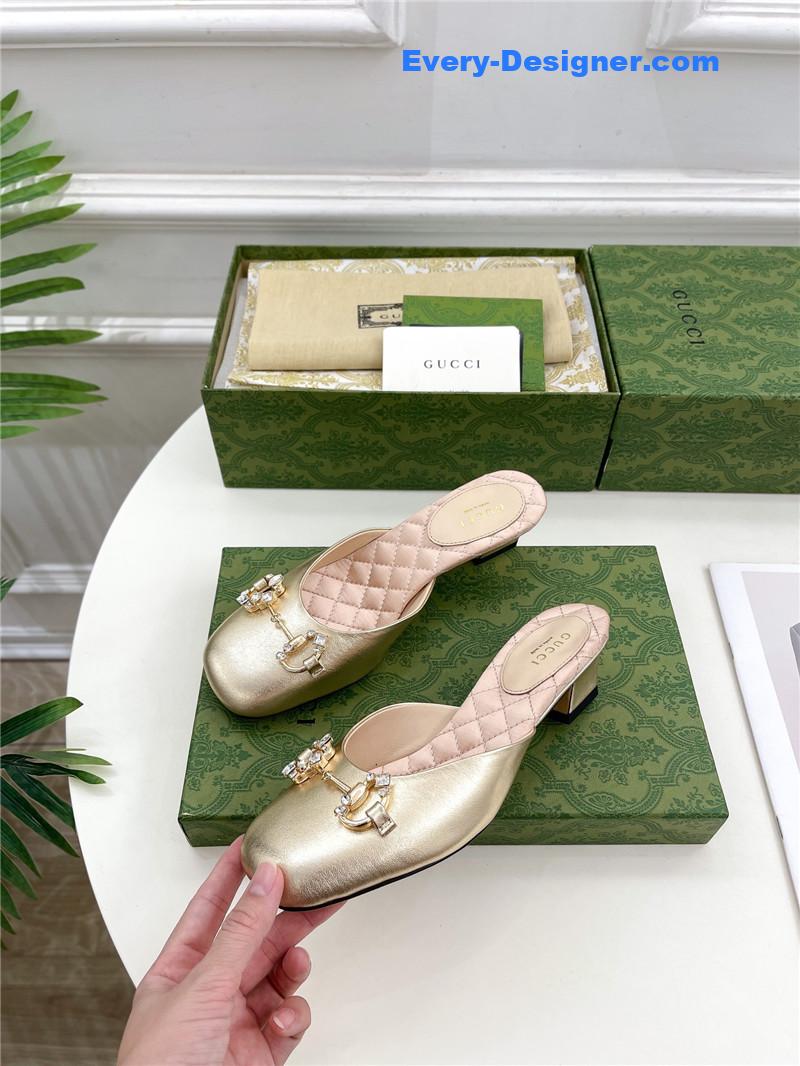 Gvc*1 new crystal horsebit mules