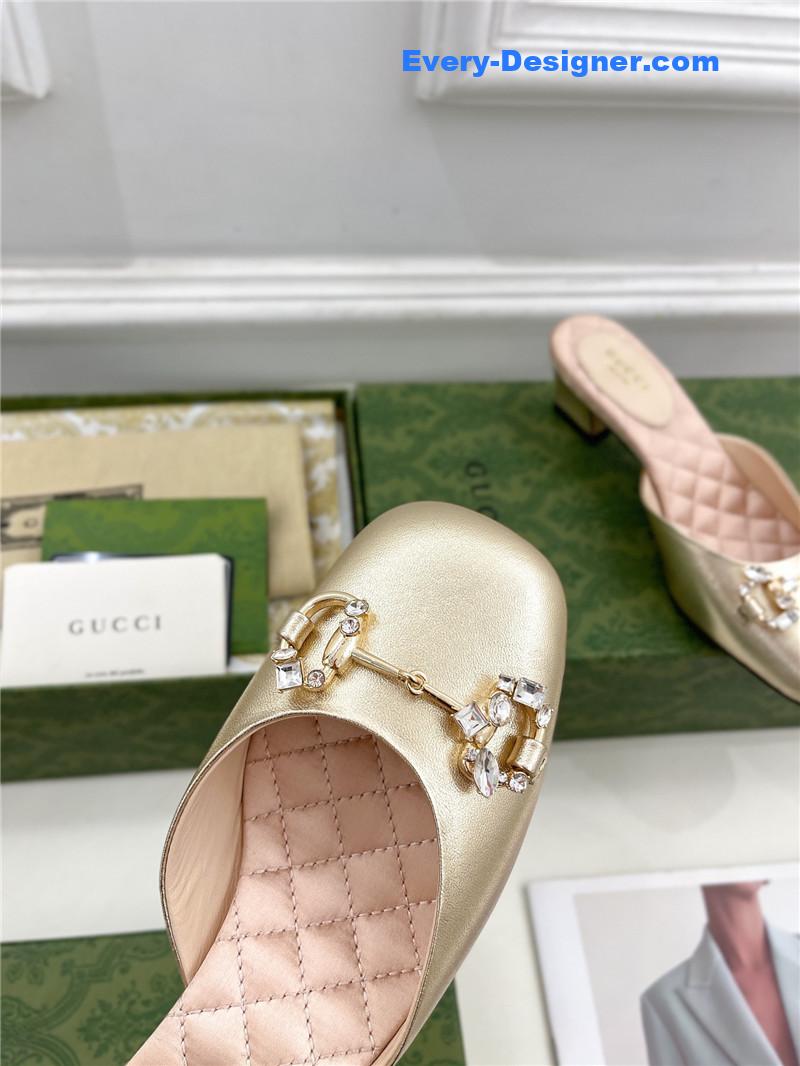 Gvc*1 new crystal horsebit mules