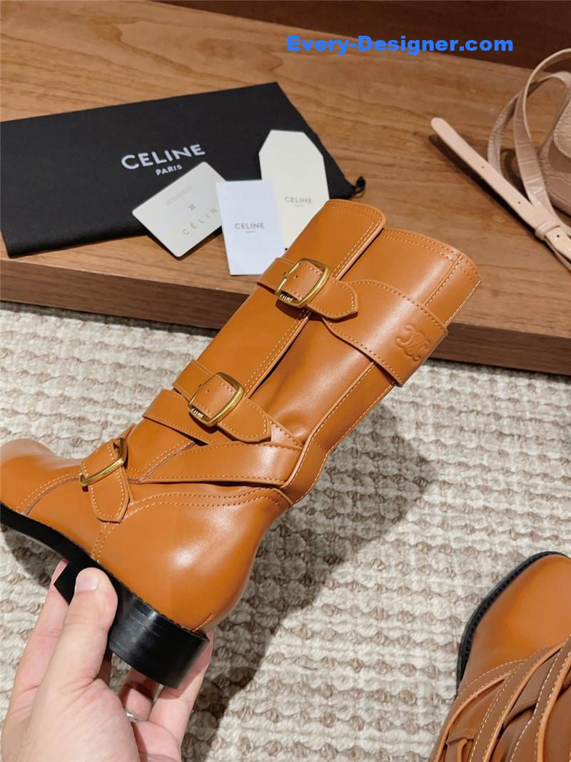 Ce1i*e arc de triomphe thick-soled motorcycle boots