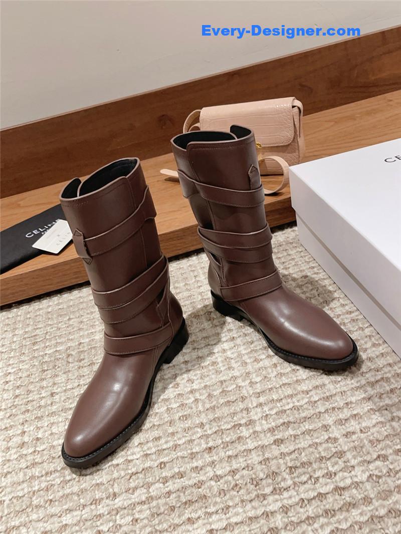 Ce1i*e arc de triomphe thick-soled motorcycle boots