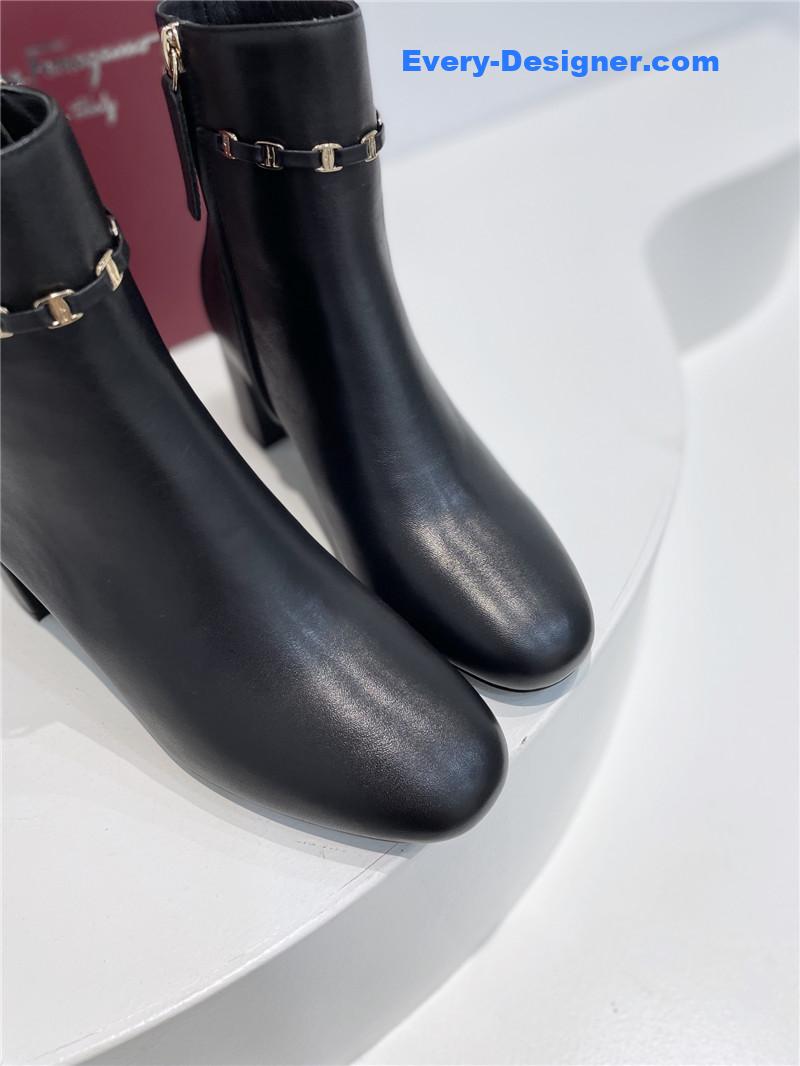 Ferragamo Vara Bow Strap Boots