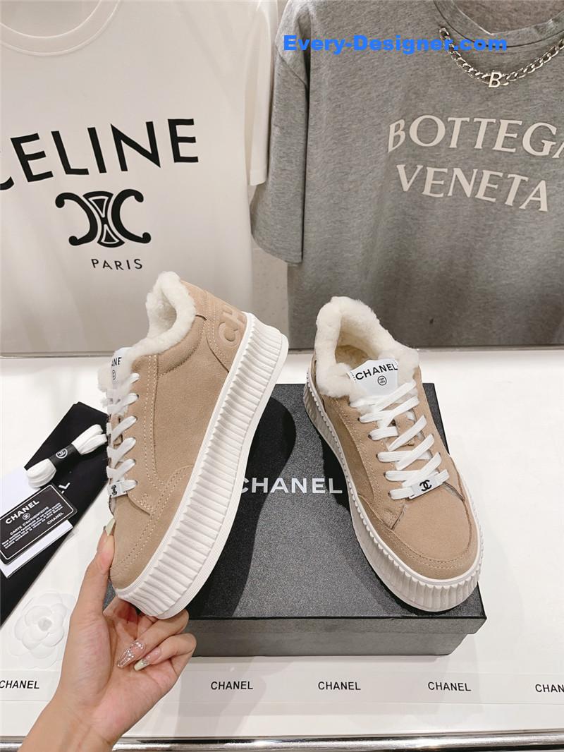 Ch**el panda colorblock thick-soled biscuit shoes