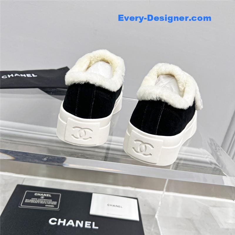 Ch**el fur integrated second-hand casual shoes