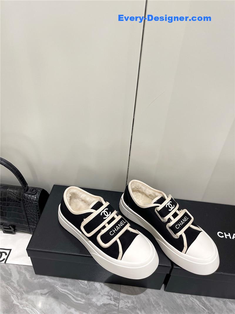 Ch**el fur integrated second-hand casual shoes