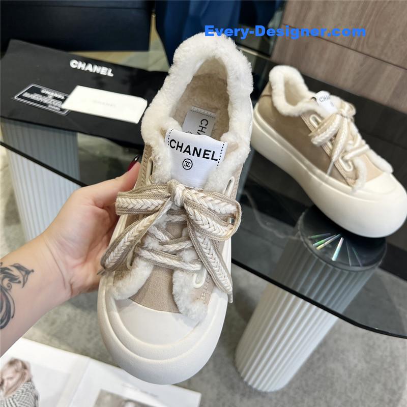 Ch**el new low top thick lace bread shoes