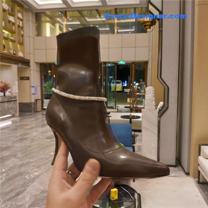 j1m*y ch00 pointed toe S*per shiny chain high heel boots