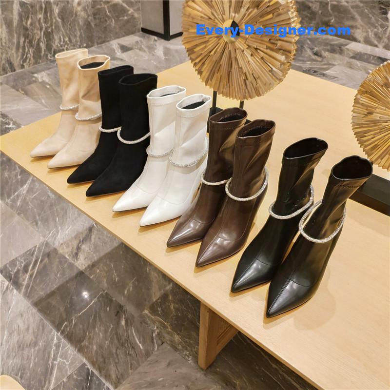 j1m*y ch00 pointed toe S*per shiny chain high heel boots