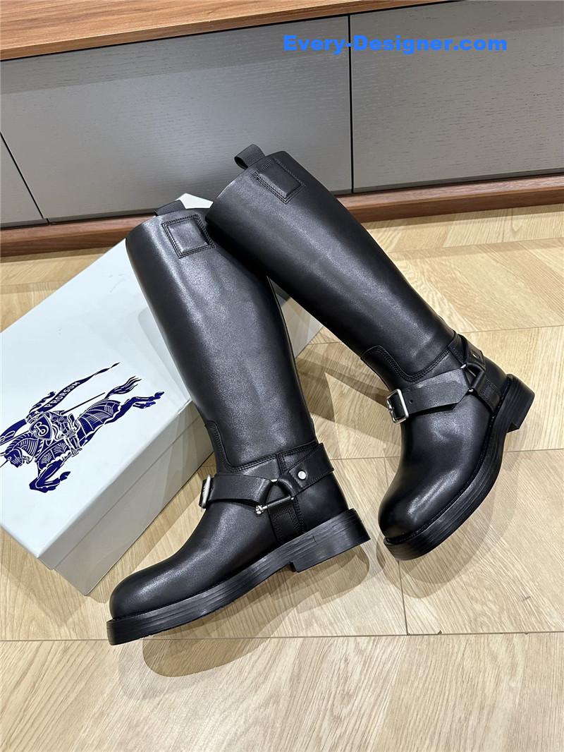 Bv*b*rry saddle leather knee high boots black
